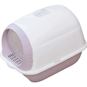 Kattenbak Kattentoilet Gesloten Spatwaterdichte Kattenbak Met Deksel En Kattenbakschep Hoge Rand Geen Geur Eenvoudige Reiniging Kattentoiletpot toilet(Purple)