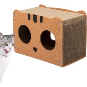 Kat krabhuis karton | Afneembare kattenspeeldoos, gegolfde kattenkrabbers, krabberlounge voor binnenkatten, afneembare krabber kattenschuilplaats, gegolfd