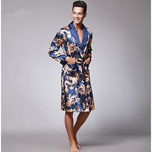 Heren Nachtkleding Heren Zomer Paisley Print Zijden Gewaden Mannelijke Senior Satijnen Nachtkleding Pyjama Lange Kimono Kamerjas Badjas Voor Man