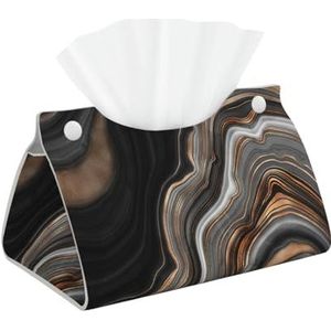 Elegant Zwart Marmer Met Goud En Koper Aders, Lange Tissue Box Cover Tissue Box Houder Tissue Dispenser Tissue Houder