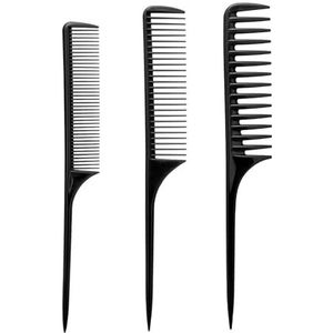 Professionele Kapper Kam Haaraccessoires Borstel Puntige Staart Kam for Pruik Vlecht Haarverf en Hoogtepunten Haar Styling Apparaten(Black)