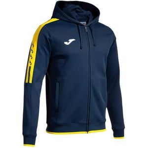 Joma - Heren sweatshirt - Olympiade - capuchon - ritssluiting, Navy Geel, XXL