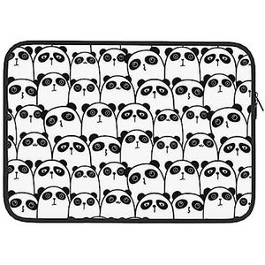 Panda grafische zwart-wit bedrukte computer handtas laptop case cover notebook pocket case laptop sleeve 15 inch, zwart, 15 inch