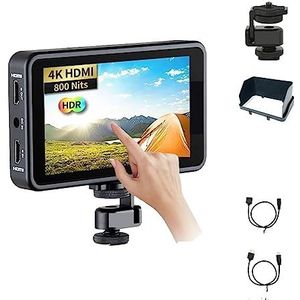 Cameramonitor, R5II 4K 5,5 inch Full HD-touchscreenmonitor HDR 3D LUT 1920x1080 IPS-veldmonitor for camera
