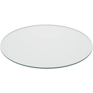 Relaxdays glasplaat 8 mm, gehard veiligheidsglas, voor tafel, kachel & meer, ronde glazen plaat, Ø 60 cm, transparant