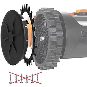 Nieuwe Worx S/M wieldoppen voor spike-bevestiging zonder schroeven voor Worx robotmaaier (wieldoppen met zwarte aluminium spikes)