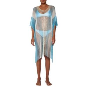 Sundek Kaftan met franjes W607DRVS100 (eenheidsmaat, lichtblauw)
