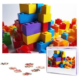 KHiry Puzzels, 1000 stuks, gepersonaliseerde puzzels, kleurrijke bouwstenen, fotopuzzel, uitdagende puzzel voor volwassenen, personaliseerbare puzzel met opbergtas (74,9 x 50 cm)