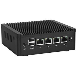 HSIPC Celeron N4000 Firewall Micro Appliance, Mini PC, 4 RJ45 Poort DP HDMI AES-NI Compatibel Met Pfsense OPNsense