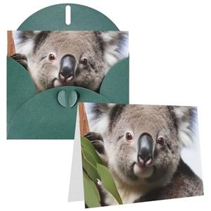 Wenskaarten Koala Bear bedankkaarten met enveloppen Happy Birthday-kaart 10 x 15 cm minimalistisch ontwerp bedankbriefjes voor alle gelegenheden verjaardag bedankt bruiloft