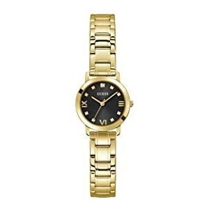 GUESS Amerikaanse vrouwen goud toon en zwart analoog horloge, Goudkleur/Gouden Toon/Zwart, MELODIE