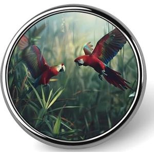 Macaw Papegaai Ronde Broche Pin voor Mannen Vrouwen Aangepaste Badge Knop Kraag Pin voor Jassen Shirts Rugzakken