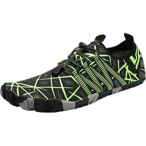Waterschoenen Mannen Vrouwen Outdoor Waterschoenen Ademend Sneldrogend Wandelen Sneakers Vijf Vinger Waden Schoenen Voor Surfen, Duiken, Groen, 46 EU