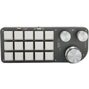 ACOGEDO Eén Handig Mechanisch Toetsenbord met 15 Toetsen en 3 Programmeerbare Knoppen, RGB en USB -compatibiliteit, Multifunctioneel Mini -gamingtoetsenbord voor Moeiteloos Pc besturingselement