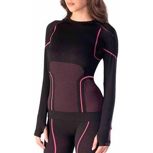 Risalti Merino Tech Thermo-shirt voor dames, lange mouwen, thermische shirts voor dames, compressieshirts van merinowol, thermisch ondergoed voor dames, thermisch ondergoed voor dames, naadloos,