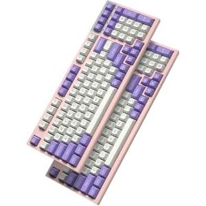 QPSJXN FL980 Mechanisch toetsenbord 98 RGB RGB met achtergrondverlichting met drie modi voor gaming en kantoorgebruik (Bauhinia Tri-Mode)