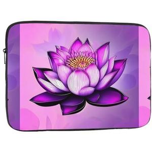 Paarse Lotus Shockproof Draagbare Laptop Sleeve Voor Mannen En Vrouwen Zakelijke Reizen Kantoor Dagelijks Gebruik17 Inch