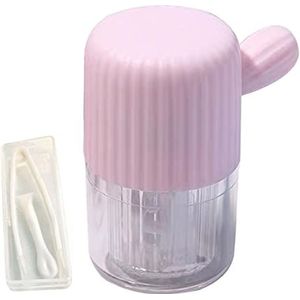 Altsuceser Draagbare Contact Reiniging Fles Wasmachine met Pincet Trekkoord, Contactlenzen Cleaner Handmatige Cleaner Machine voor Contactlenzen Roze