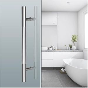 Schuifdeurklink Stainless Steel Door Handles Push for Shower,Modern Round Door Konbs for Bathroom/Entry/Bedroom/Home/WC,Mounted Back to Back(Size:Length100CM)