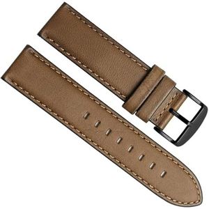 dayeer Quick Release-polsband voor Huawei Watch GT Horlogeband Echt lederen horlogeband voor Hamilton (Color : Sand Black Clasp, Size : 22mm)