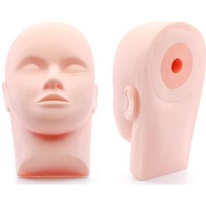 1/4Pack Oefenhoofd Rubberen Cosmetologie Mannequin Poppenhoofd for Wimpers Make-up Massage Oefening(2 pack)