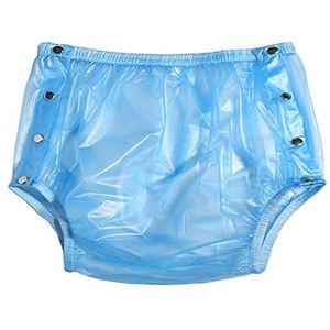 Volwassen incontinentie Snap-On Plastic Broek, PVC Waterdichte Broeken/Volwassen Luiers/Incontinentie Broeken/Zakluiers, Herbruikbaar, Geïmporteerd Hoge Kwaliteit Unisex, Blauw, XXL