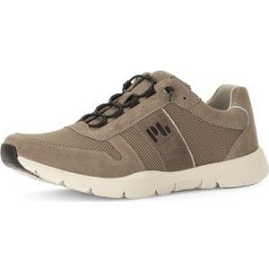 Pius Gabor Lage sneakers voor heren, lage schoenen, uitneembaar voetbed, gecertificeerd leer, Lt Brown 06, 47 EU