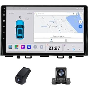 Autoradio 2Din Bluetooth met Carplay en Android Auto,geldt voor Kia RIO YB KX Cross 2016-2020 9inch met touchscreen stereo auto ondersteunt GPS stuurbediening Achteruitrijcamera FM(NF-1)