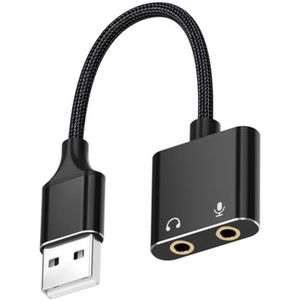 Draagbare USB Sound Adapter Draad Hoofdtelefoon en Microfoon Geluidskaart Adapter