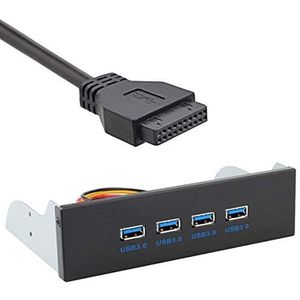 chenyang USB 3.0 HUB 4 Poorten Voorpaneel naar Moederbord 20Pin Adapter met SATA Power Kabel voor 5.25"" CD-ROM Bay
