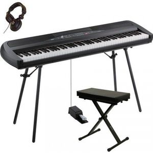 Set Korg SP280 BK - digitale piano zwart + zitbank + hoofdtelefoon