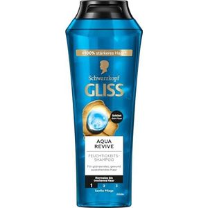 Gliss Aqua Revive Shampoo (250 ml), haarshampoo met hyaluron en zeewier, vochtinbrengende shampoo voor normaal tot droog haar