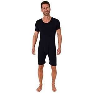 Normann Care 64612 Verzorgende bodysuit met korte mouwen, uniseks, met diagonale ritssluiting op de rug, Donkerblauw, S