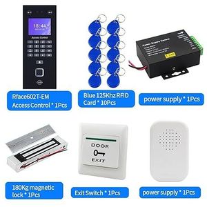 Inklokken in Machine, Biometrische vingerafdrukherkenning Apparaat Gezicht Tijdregistratie Systeemkits RJ45 LAN Netwerk Elektronische Machine for kantoor Kantoorponsklok(Color:Kit-5)