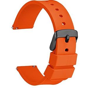 Horlogeband 14mm 18mm 20mm 22mm 24mm Siliconen Sporthorloge Strap Mannen Vrouwen Reprecement Band Rubber Bracelet Roestvrij gesp (Color : Orange, Size : 16mm)