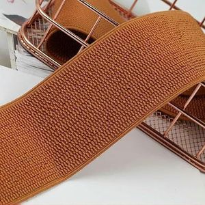 Verdikte elastische band met maismotief - platte tailleband in goud/zilver metallic (brede stretchriem voor modieuze tailleversteviging) - 6 cm