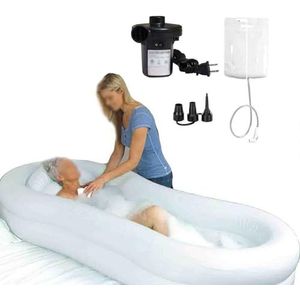 Draagbare Medische Badset For Gehandicapte Ouderen, PVC-bad For Volwassenen Met Waterzak, Medische Douche Naast Het Bed, Opblaasbare Badset Bad In Bed Hulpmiddel(A)