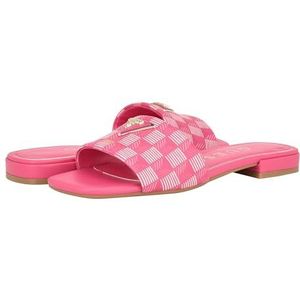 GUESS Dames getemde platte sandaal, Fuschia Pink 660, 7 UK, Fuschia Roze 660, 40 EU