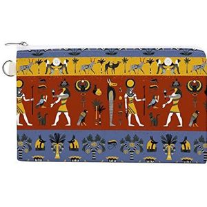 Oude Egyptische Religie Leuke Canvas Portemonnee Pouch Veranderen Portemonnee Creditcardhouder Opbergtas Voor Mannen Vrouwen