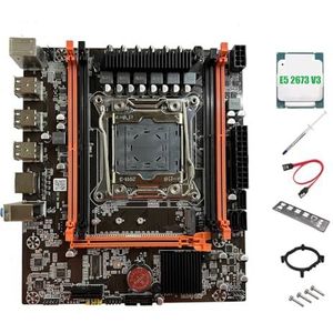 Pawlickio X99E Moederbord+E5 2673 V3 CPU+Thermische Vet PCIEX16 NVMe Gigabit LAN Kaart Ondersteuning 4XDDR4 RECC RAM Desktop Moederbord