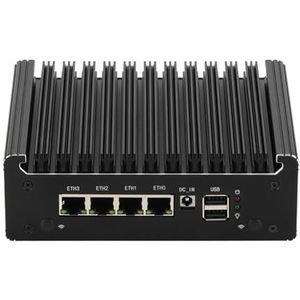 HSIPC Jasper Lake Celeron N5105 Quad Core Firewall Micro Appliance, Mini PC, Nano PC, Router PC met 32G RAM 512G SSD, 4*i226-V RJ45-poort AES-NI