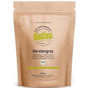 Biotiva Gerstegraspoeder Bio 200g - jong, fijn gerstegraspoeder - uit Duitsland - gecertificeerd biologisch (DE-ÖKO-005) - fijne smaak