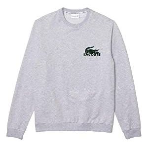 Lacoste Heren Underwear Sweatshirt, zilver Chine/groen, M