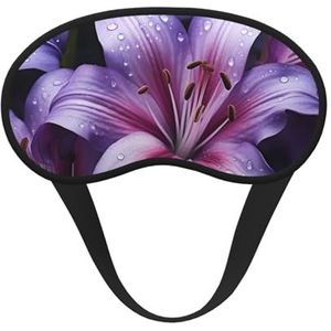 Slaapmasker voor zijslaper, zijden slaapmasker met elastische band, superzachte oogslaapschaduwhoes, paarse leliebloemen, verduisterend nachtblinddoek voor vrouwen mannen reizen