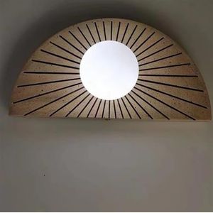 Slaapkamer Verlichting Vintage Minimalistische Woonkamer Glazen Lampenkap Schans Hotel Gastgezin Licht Ronde Halve Cirkel Hars Wandlamp Slaapkamer Nachtkastje Wandlampen Moderne wandlampen (Color : C