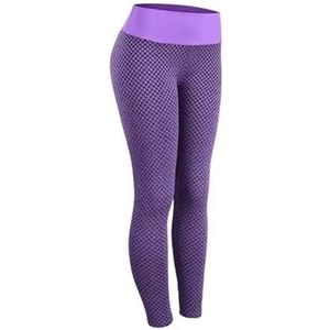 Yogabroek met hoge taille, heuplift en buikverstrakking Fitness hardloopyogabroek for dames, trainingslegging (Color : Purple, Size : L)