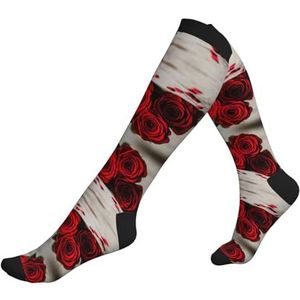 DEXNEL Rose Compressie Sokken Voor Mannen Vrouwen 20-30 Mmhg Compressie Sokken Voor Sport Ondersteuning Sokken, Zwart, Eén Maat