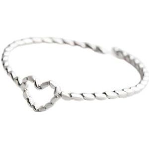 925 sterling zilveren ring hartvormige zirkoon dames verlovingsring sieraden Verstelbare openingsring