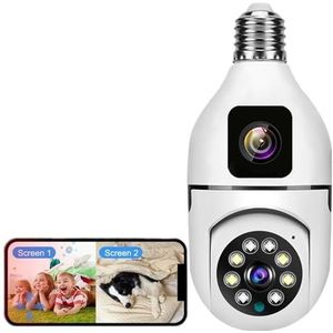 4MP Lamp Camera Binnen Dual Lens Draadloos Licht IP Camera 2 Weg Audio Auto Tracking AI Humanoïde Detectie PTZ Beveiliging Cam voor huisbeveiliging(4MP Camera)