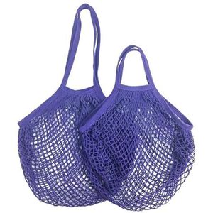 MKLHAVB Draagbare Katoen Mesh Tas Draagbare Herbruikbare Boodschappentassen Voor Fruit Groente Tas Katoen Mesh String Organizer Handvat Netto Winkelen Zakken Tote Herbruikbare Mesh Tote, Paars 04,